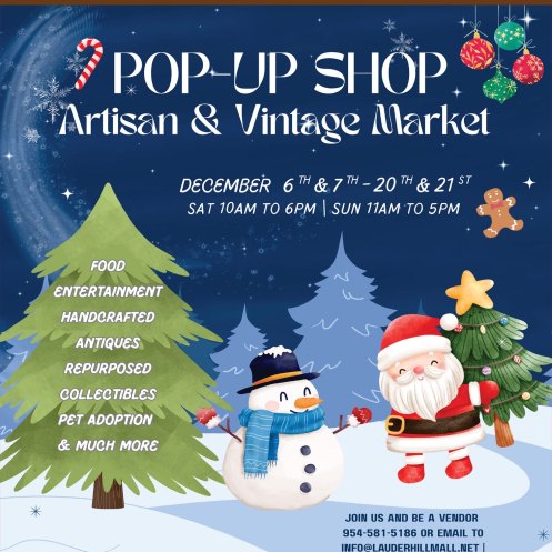 December Pop-Up Shop: Artisan & Vintage Market at Lauderhill Mall