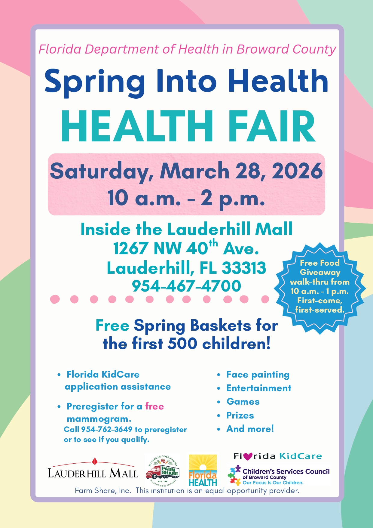 03.28.2026 Spring Into Health Health Fair Flyers English and Spanish page 0001